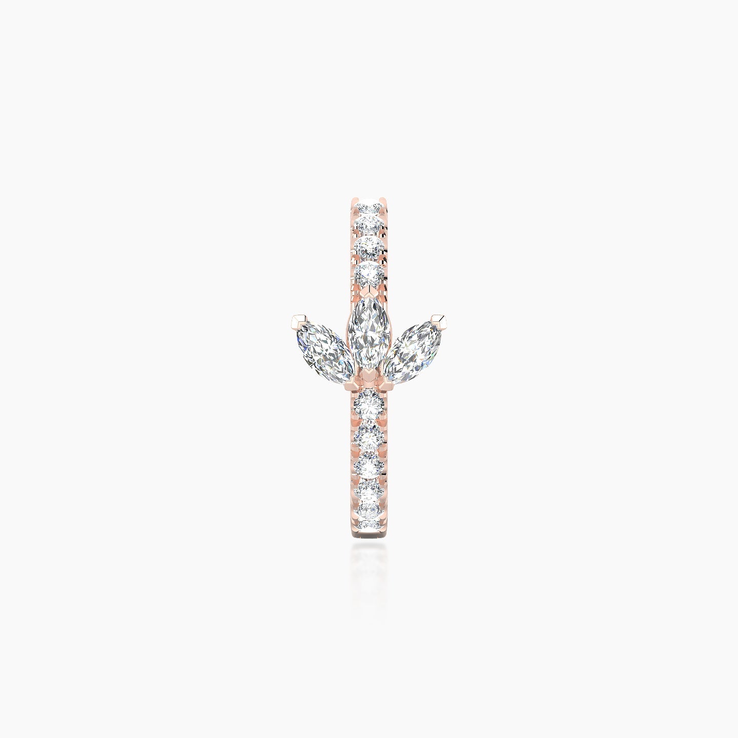 Fortuna | 18k Rose Gold 9.5 mm Lotus Diamond Hoop Piercing