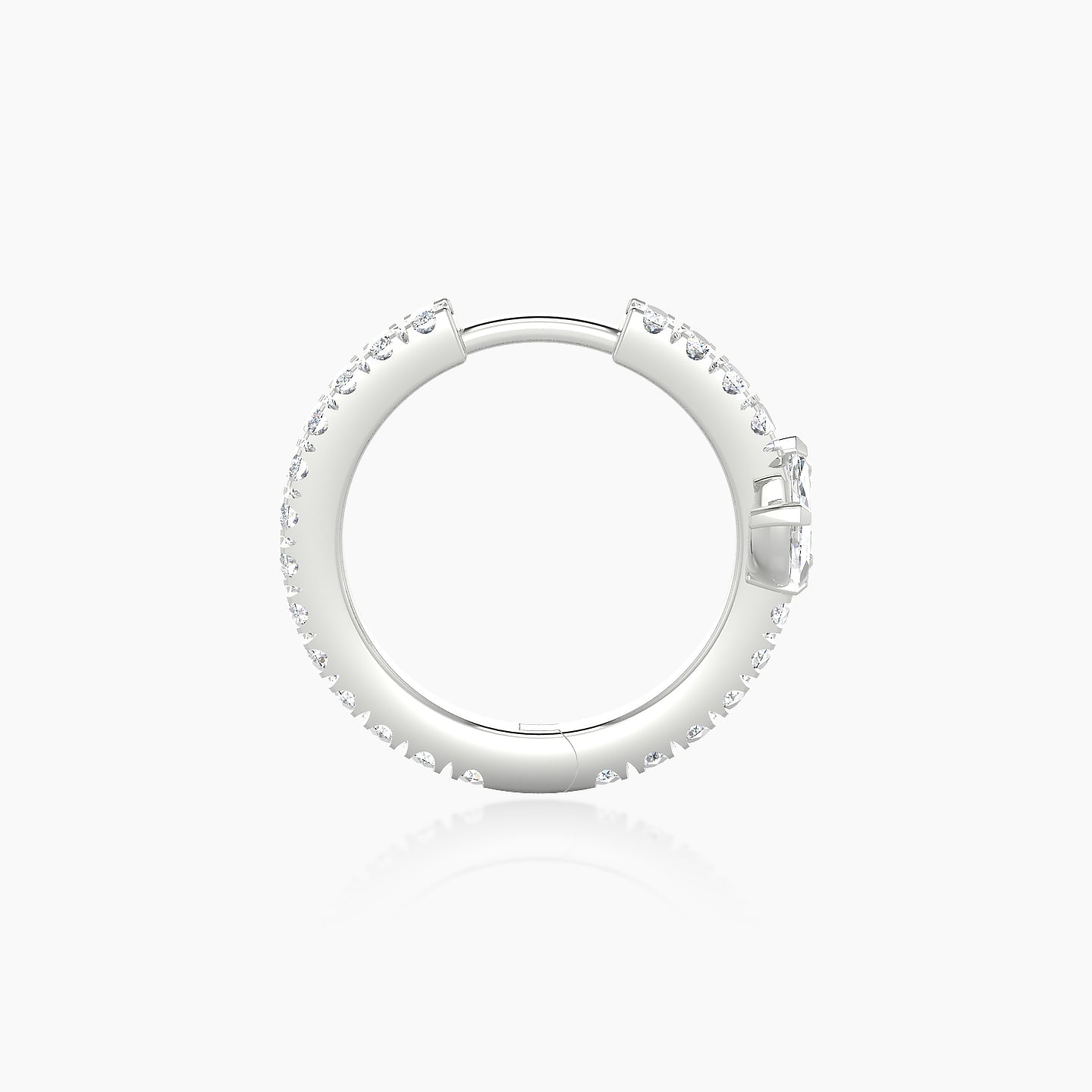 Fortuna | 18k White Gold 9.5 mm Lotus Diamond Hoop Piercing
