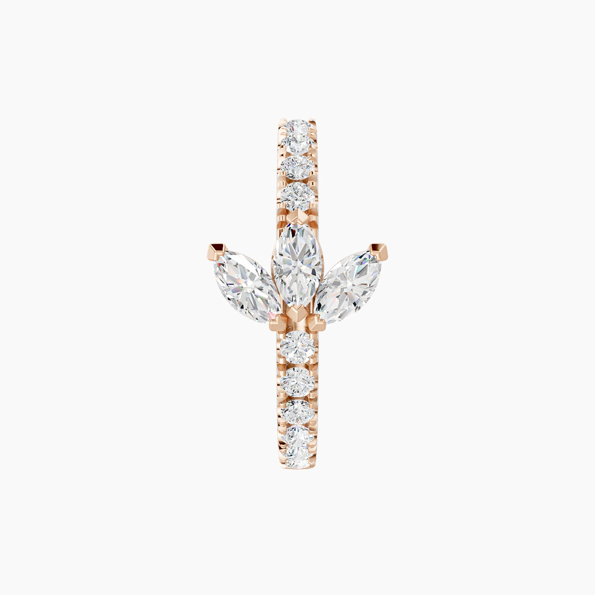 Fortuna | 18k Rose Gold 9.5 mm Lotus Diamond Nose Ring Piercing