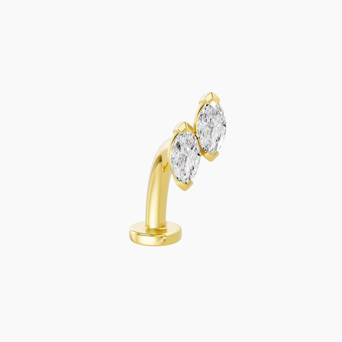 Freyja | 18k Yellow Gold 6.5 mm 10 mm Diamond Floating Navel Piercing