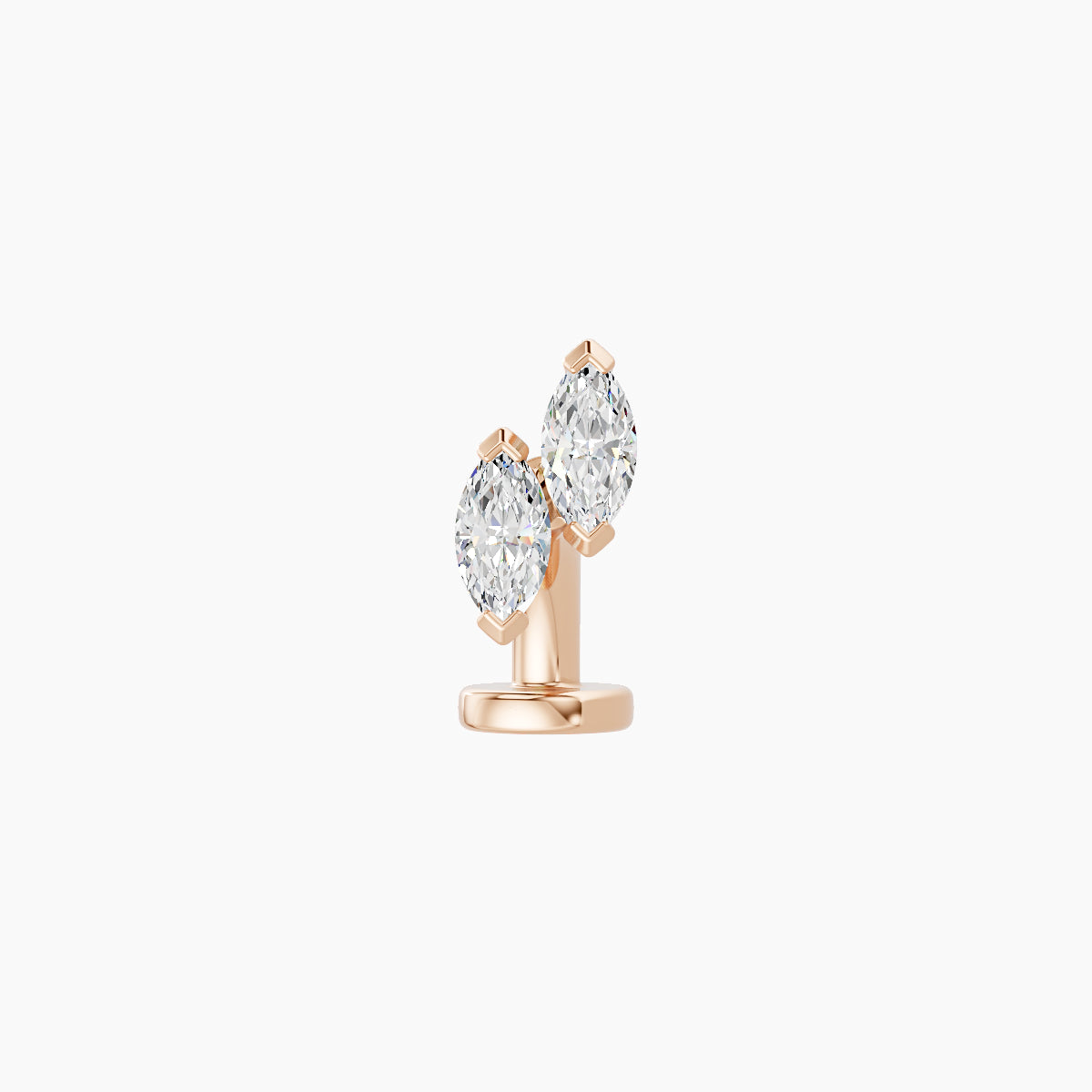 Freyja | 18k Rose Gold 6.5 mm 6 mm Diamond Floating Navel Piercing