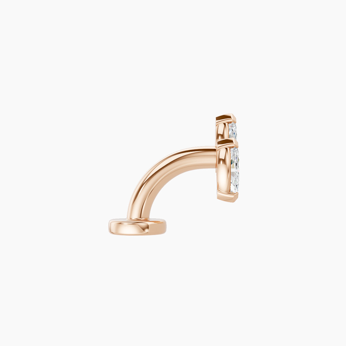 Freyja | 18k Rose Gold 6.5 mm 6 mm Diamond Floating Navel Piercing