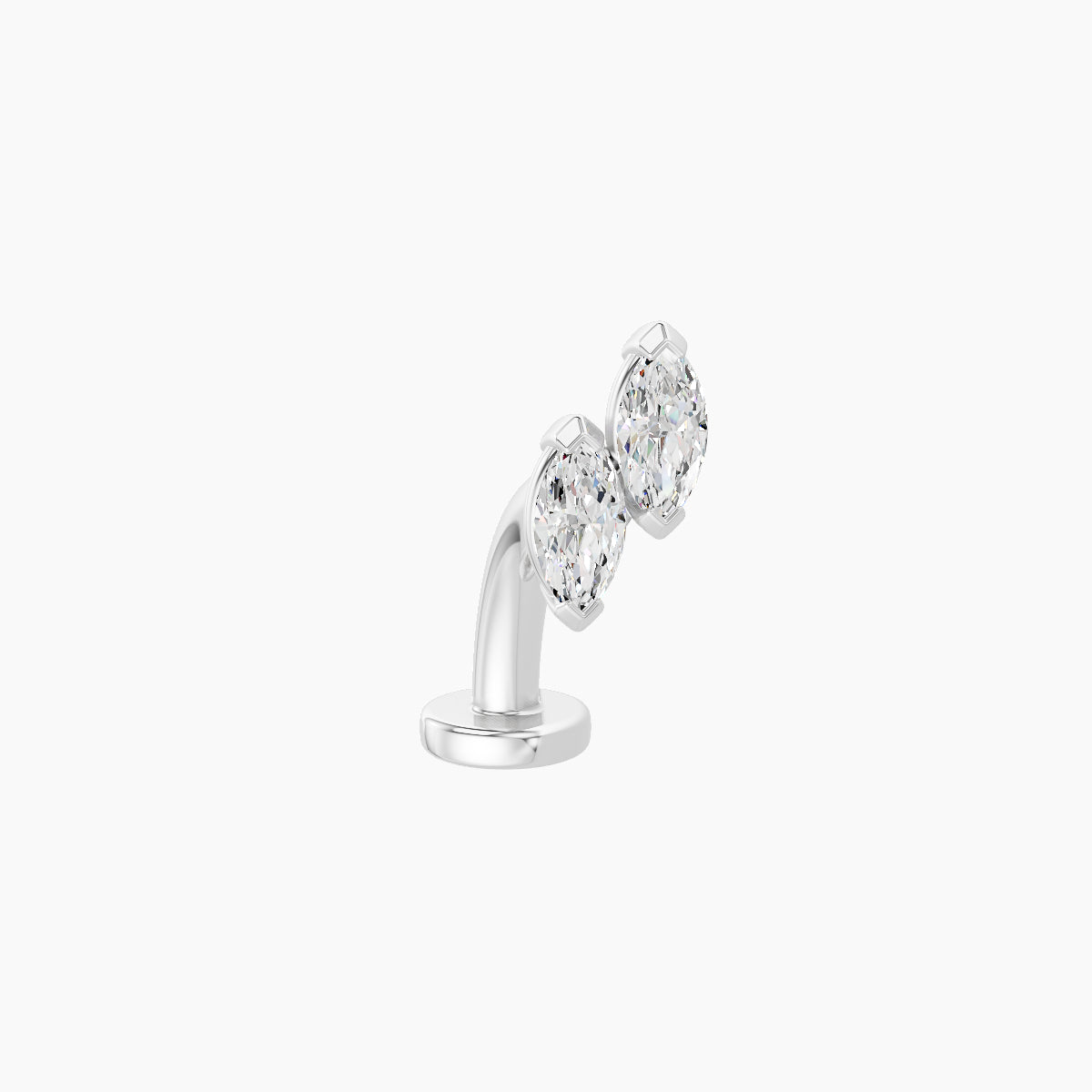 Freyja | 18k White Gold 6.5 mm 8 mm Diamond Floating Navel Piercing