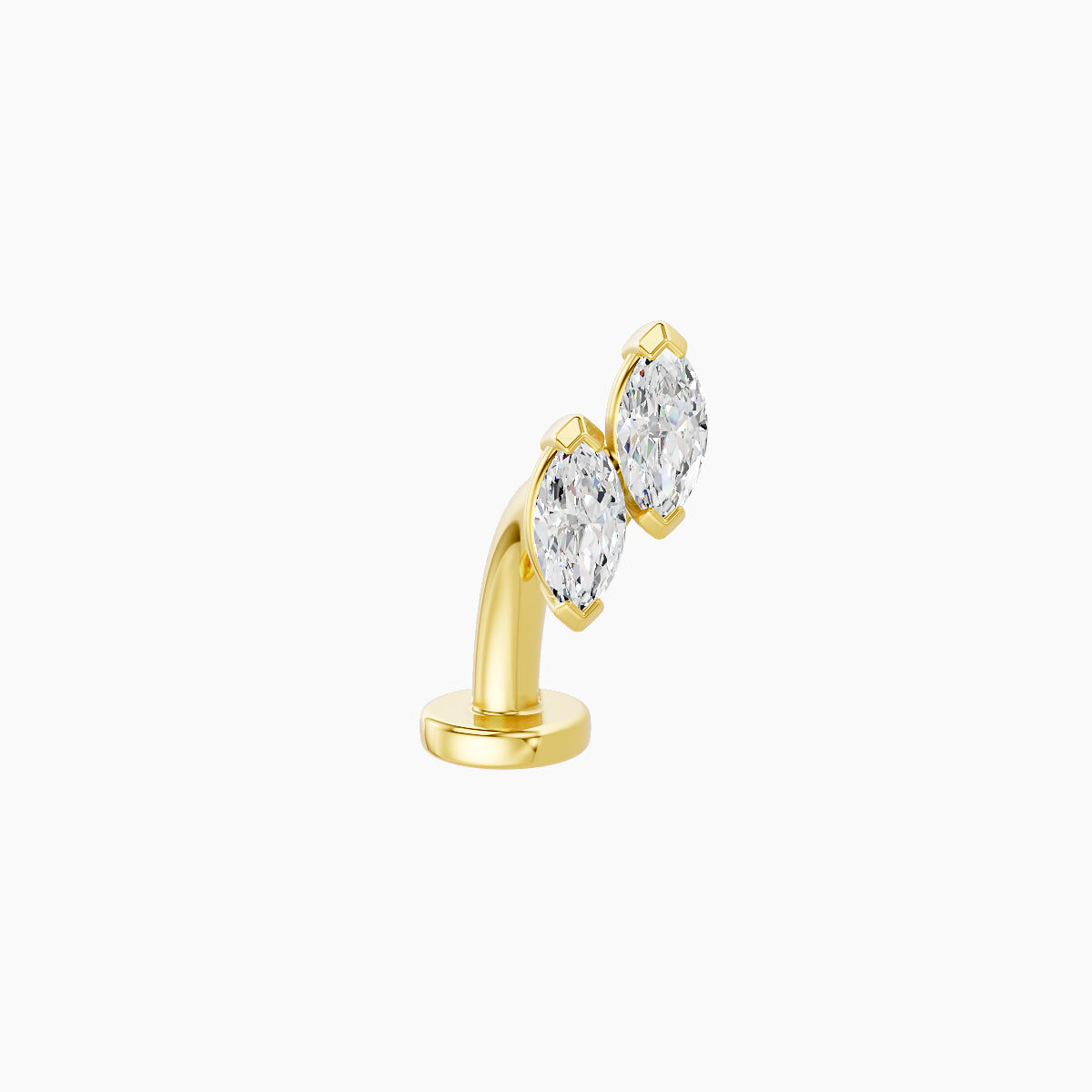 Freyja | 18k Yellow Gold 6.5 mm 8 mm Diamond Floating Navel Piercing