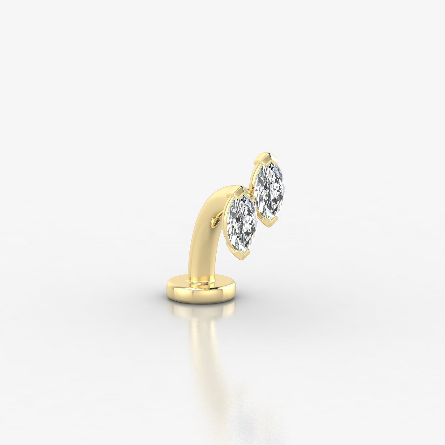 Freyja | 18k Yellow Gold 6.5 mm 8 mm Diamond Floating Navel Piercing