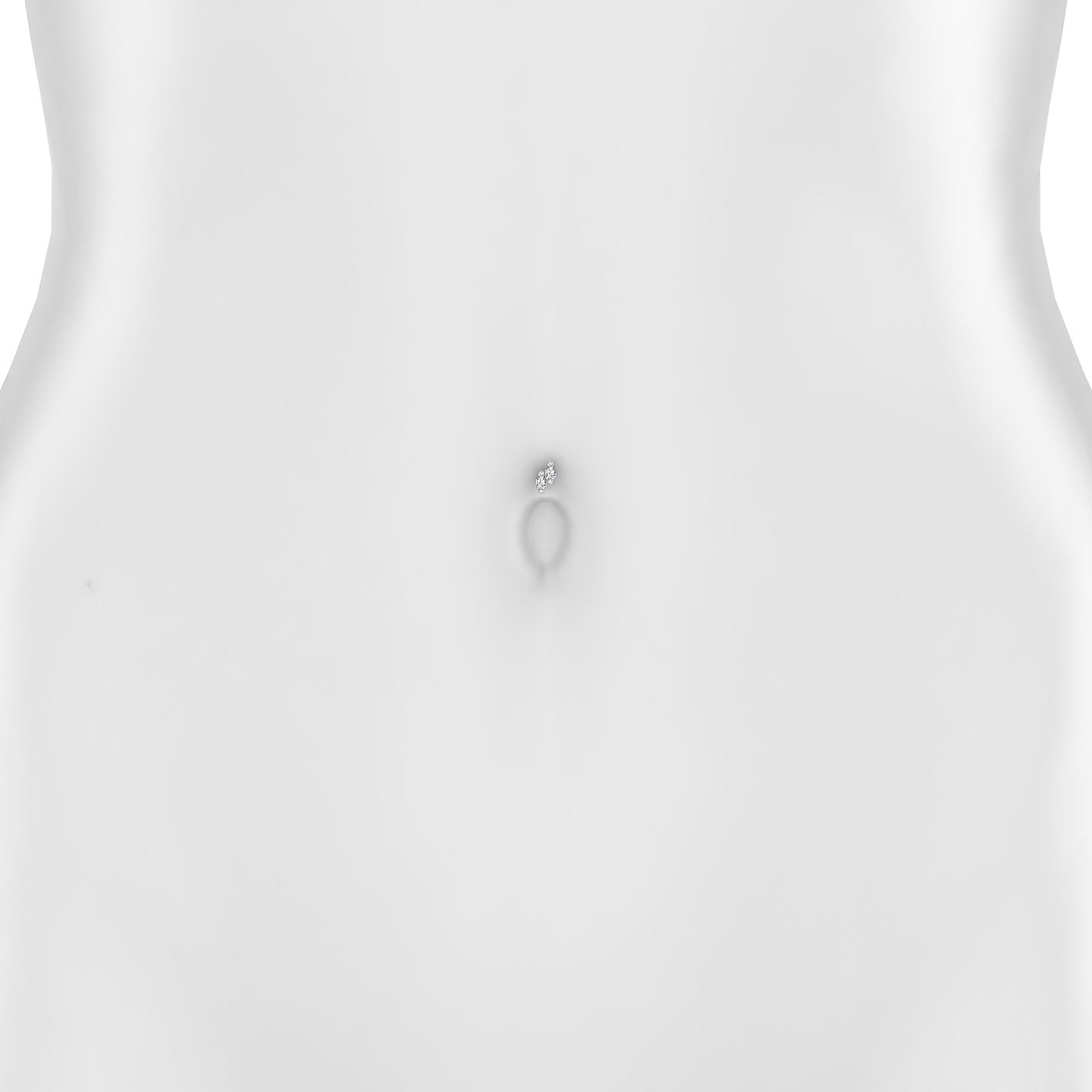 Freyja | 18k White Gold 6.5 mm 8 mm Diamond Floating Navel Piercing