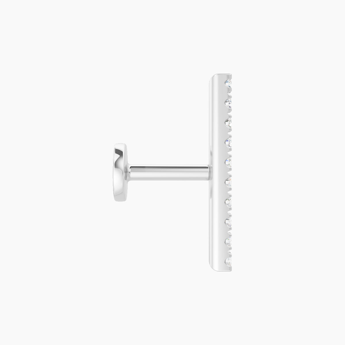 Gaia | 18k White Gold 12 mm 5 mm Bar Diamond Piercing