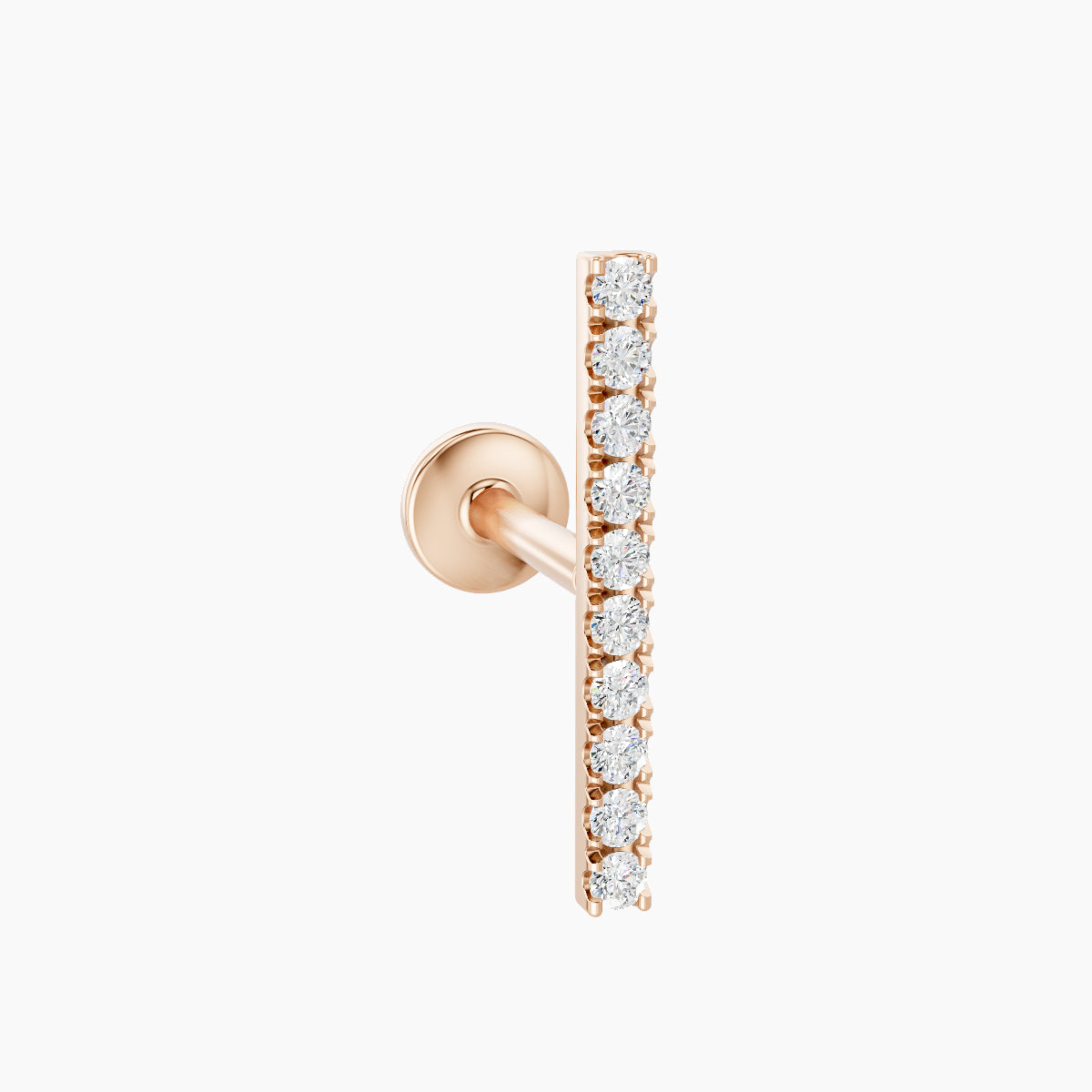 Gaia | 18k Rose Gold 12 mm 6.5 mm Bar Diamond Piercing