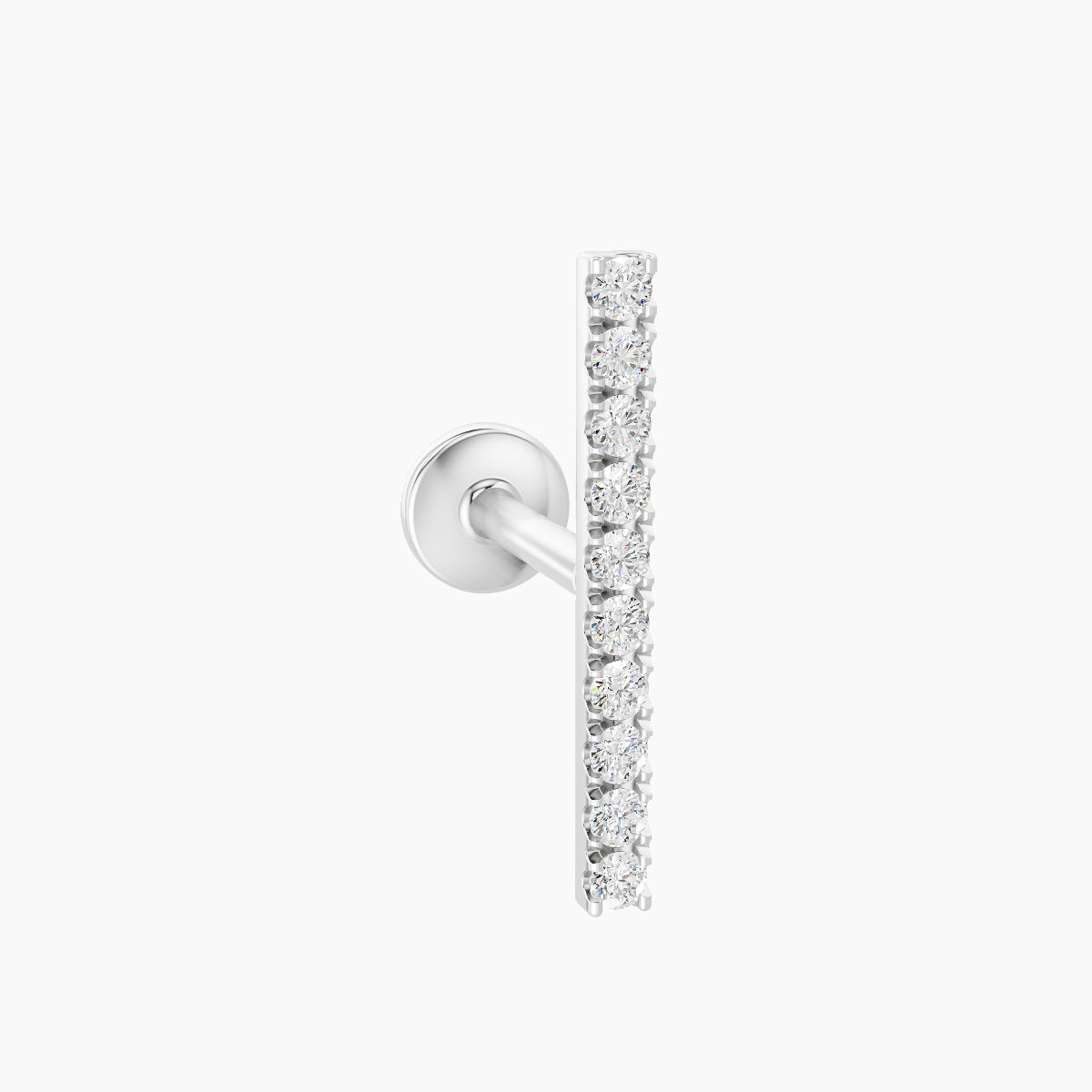 Gaia | 18k White Gold 12 mm 6.5 mm Bar Diamond Piercing