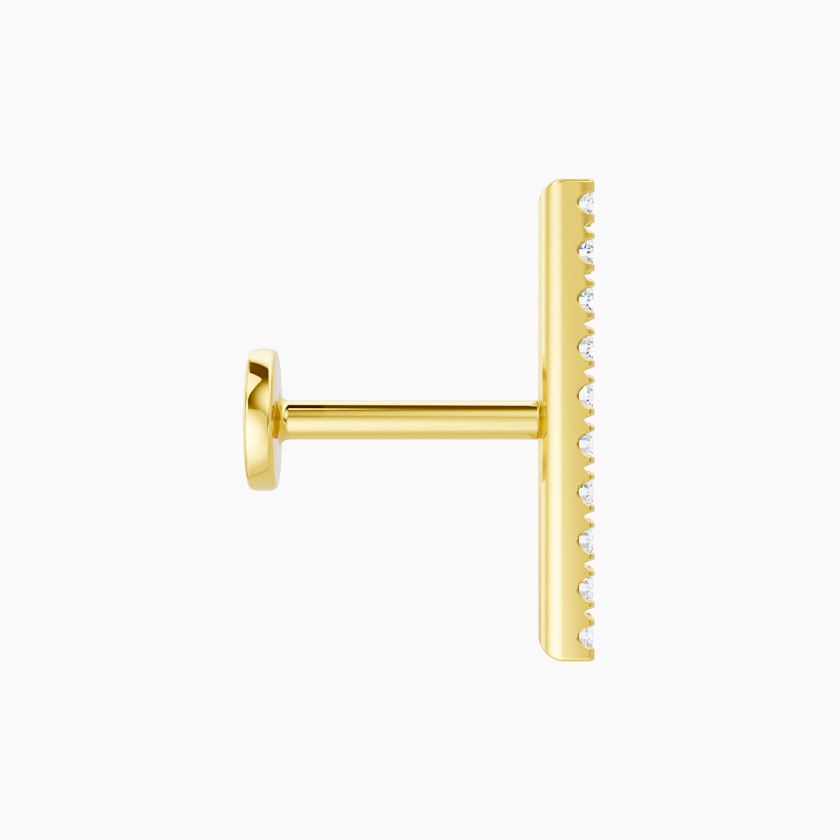 Gaia | 18k Yellow Gold 12 mm 6.5 mm Bar Diamond Piercing