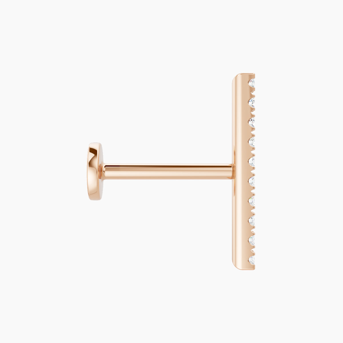 Gaia | 18k Rose Gold 12 mm 8 mm Bar Diamond Piercing