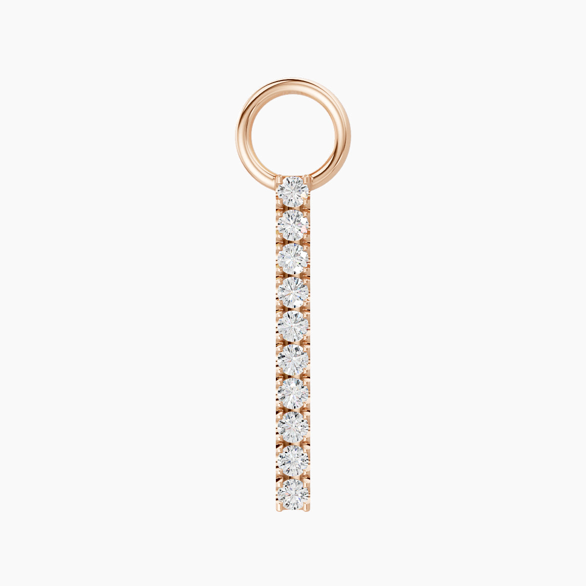 Gaia | 18k Rose Gold 12 mm Bar Diamond Charm