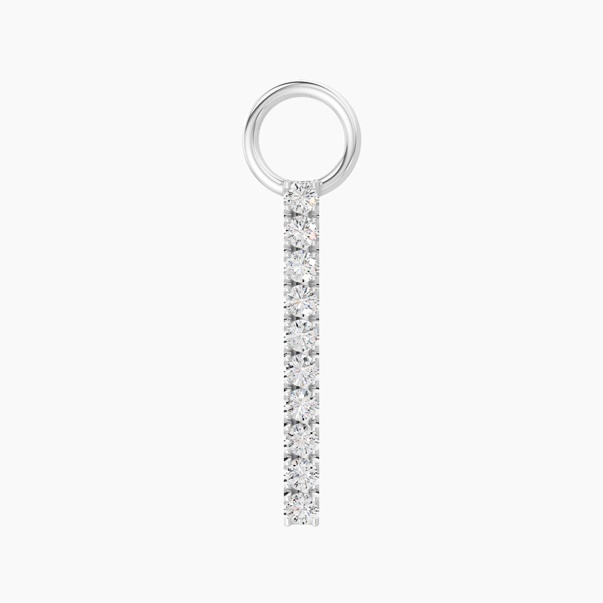 Gaia | 18k White Gold 12 mm Bar Diamond Charm