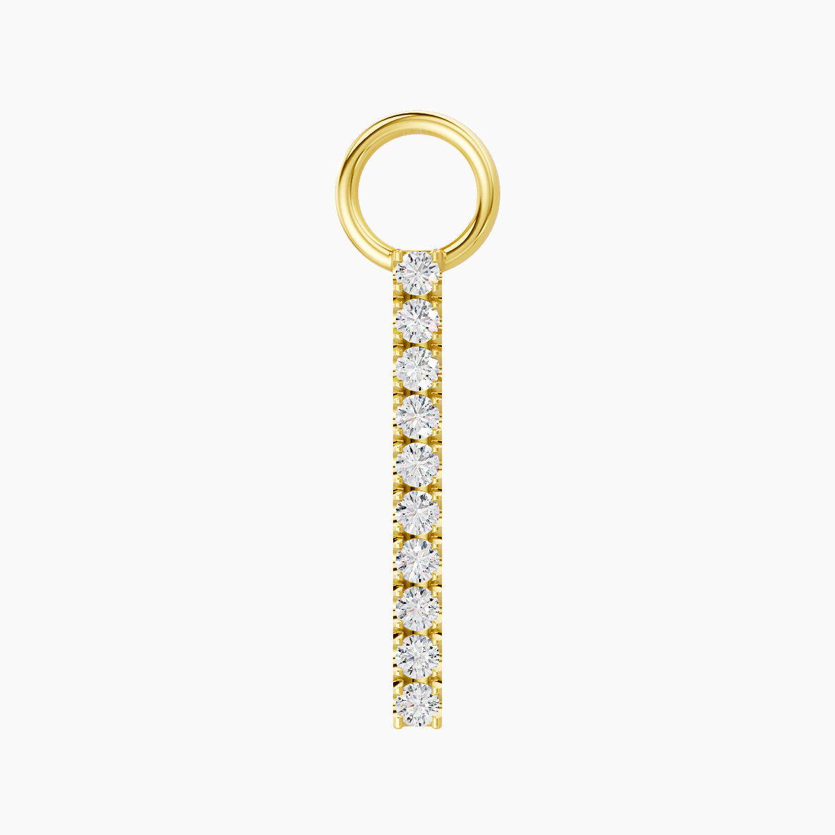 Gaia | 18k Yellow Gold 12 mm Bar Diamond Charm