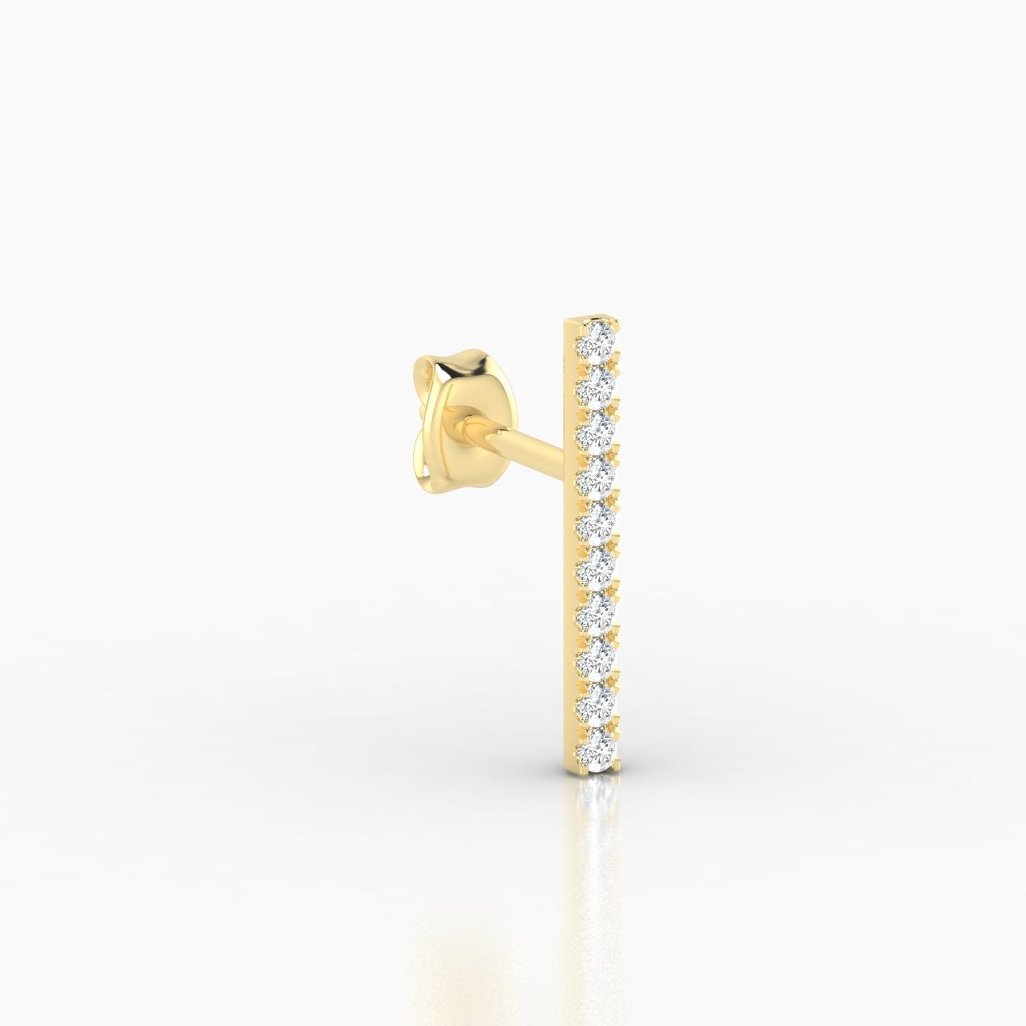 Gaia | 18k Yellow Gold 12 mm Bar Diamond Earring