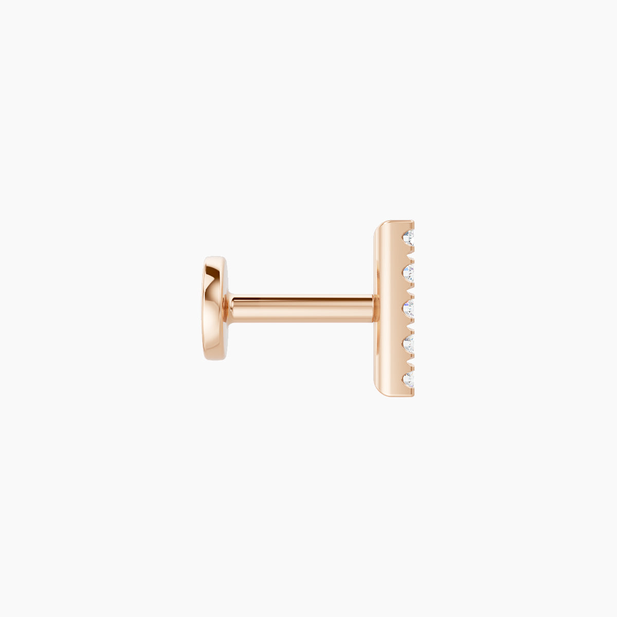 Gaia | 18k Rose Gold 6 mm 5 mm Bar Diamond Piercing