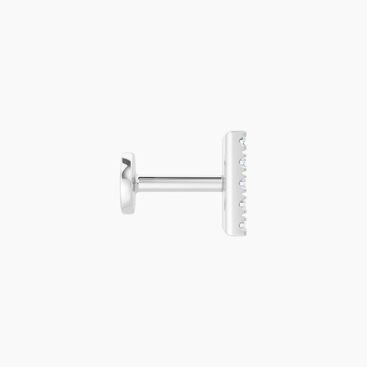 Gaia | 18k White Gold 6 mm 5 mm Bar Diamond Piercing