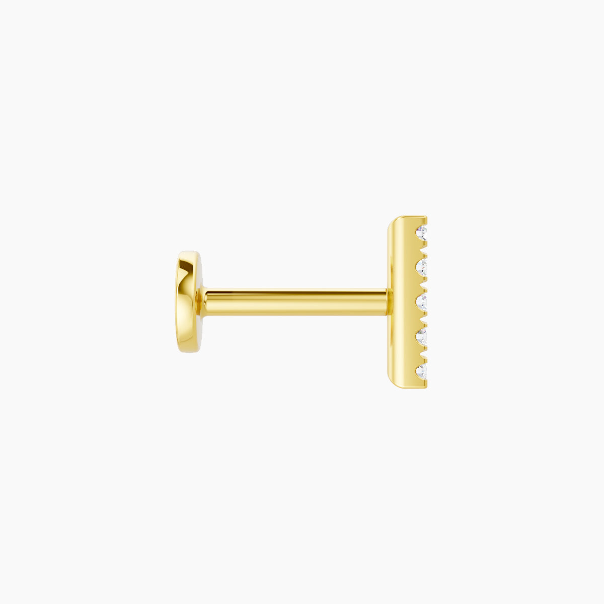Gaia | 18k Yellow Gold 6 mm 6.5 mm Bar Diamond Piercing
