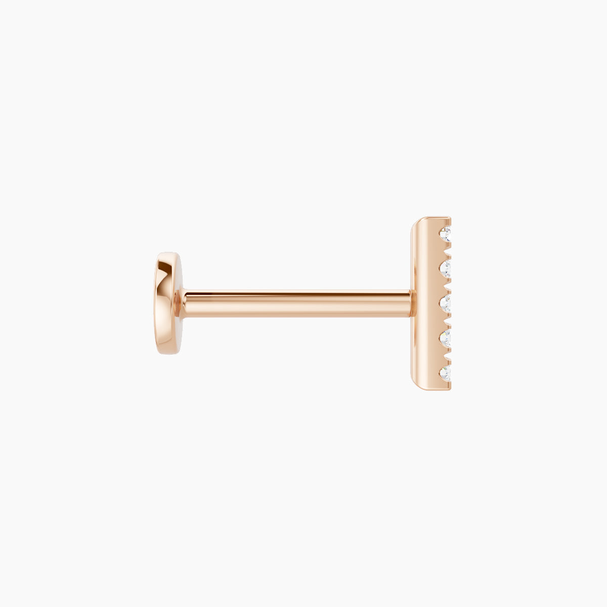 Gaia | 18k Rose Gold 6 mm 8 mm Bar Diamond Piercing