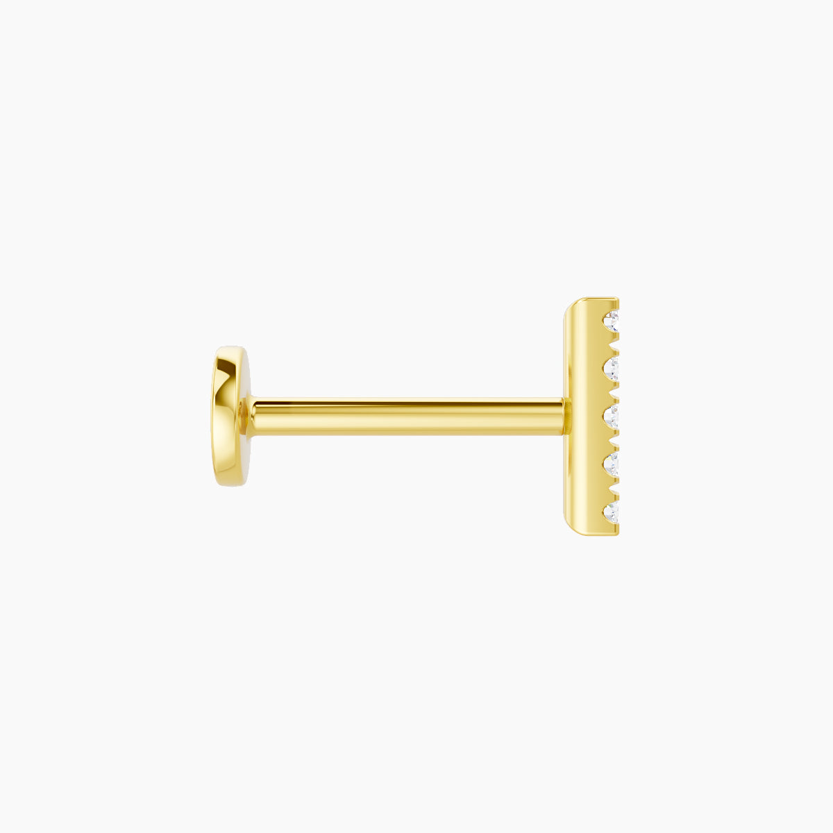 Gaia | 18k Yellow Gold 6 mm 8 mm Bar Diamond Piercing