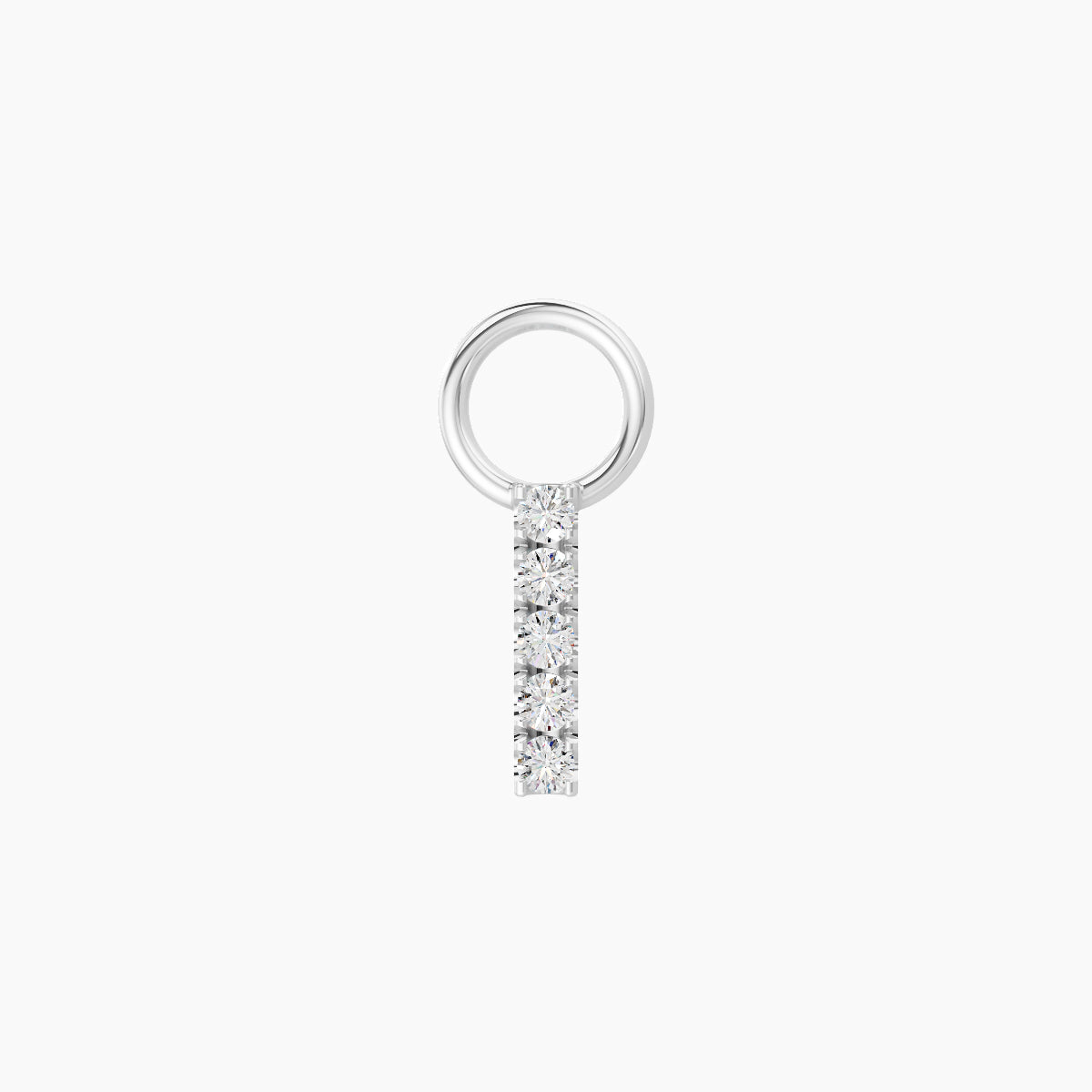 Gaia | 18k White Gold 6 mm Bar Diamond Charm