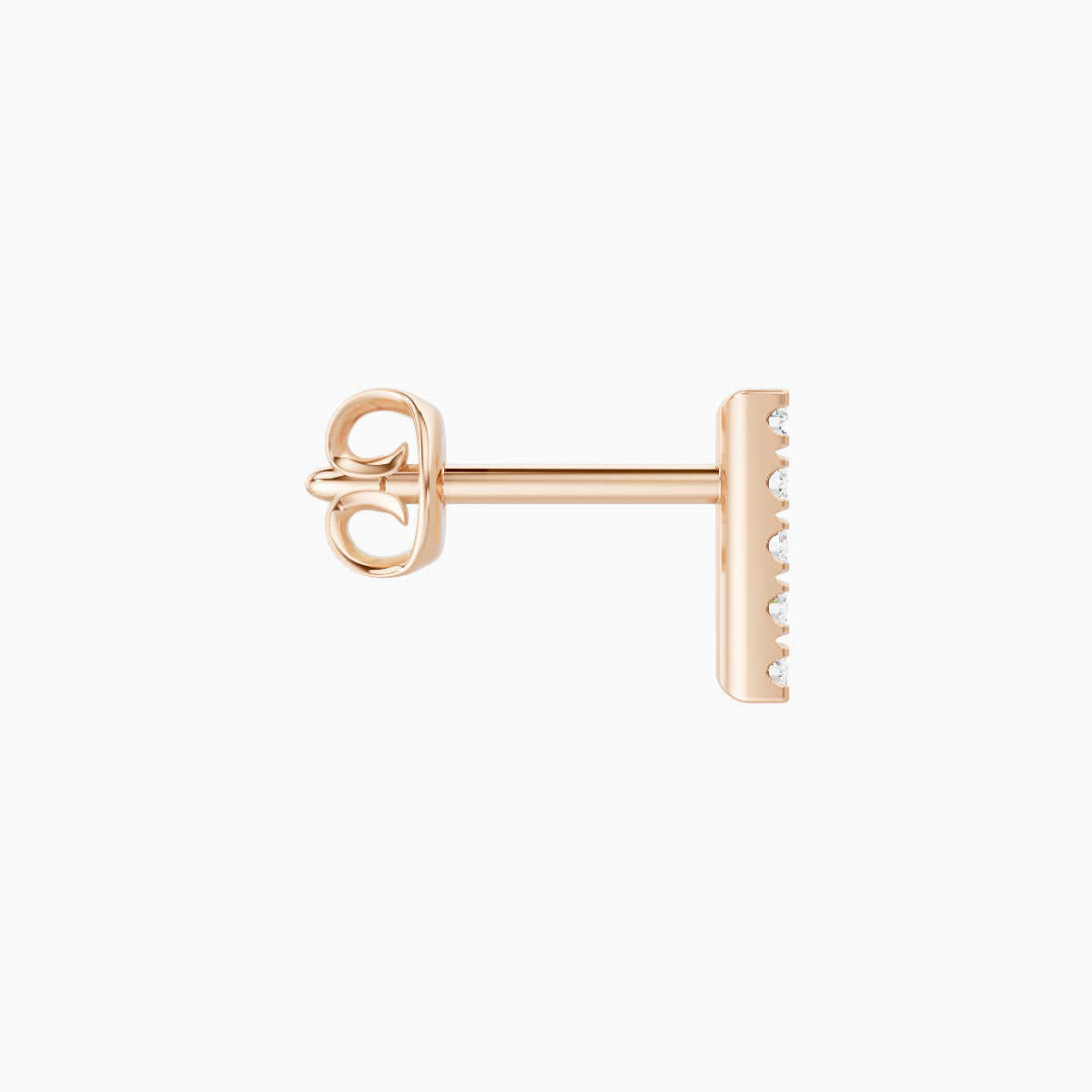 Gaia | 18k Rose Gold 6 mm Bar Diamond Earring