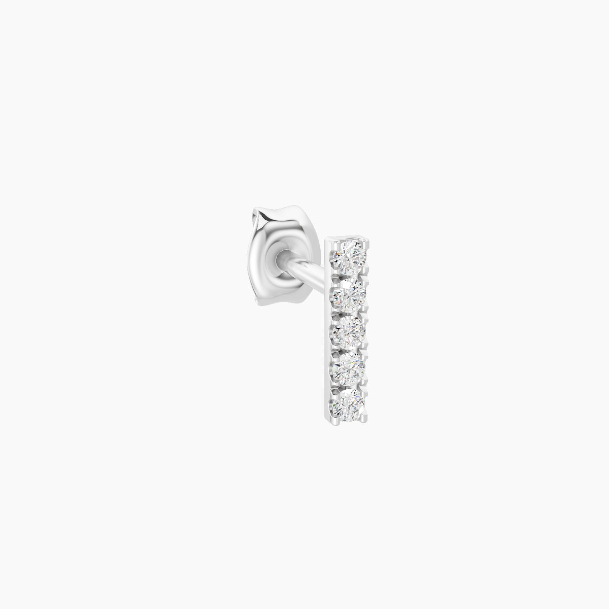 Gaia | 18k White Gold 6 mm Bar Diamond Earring