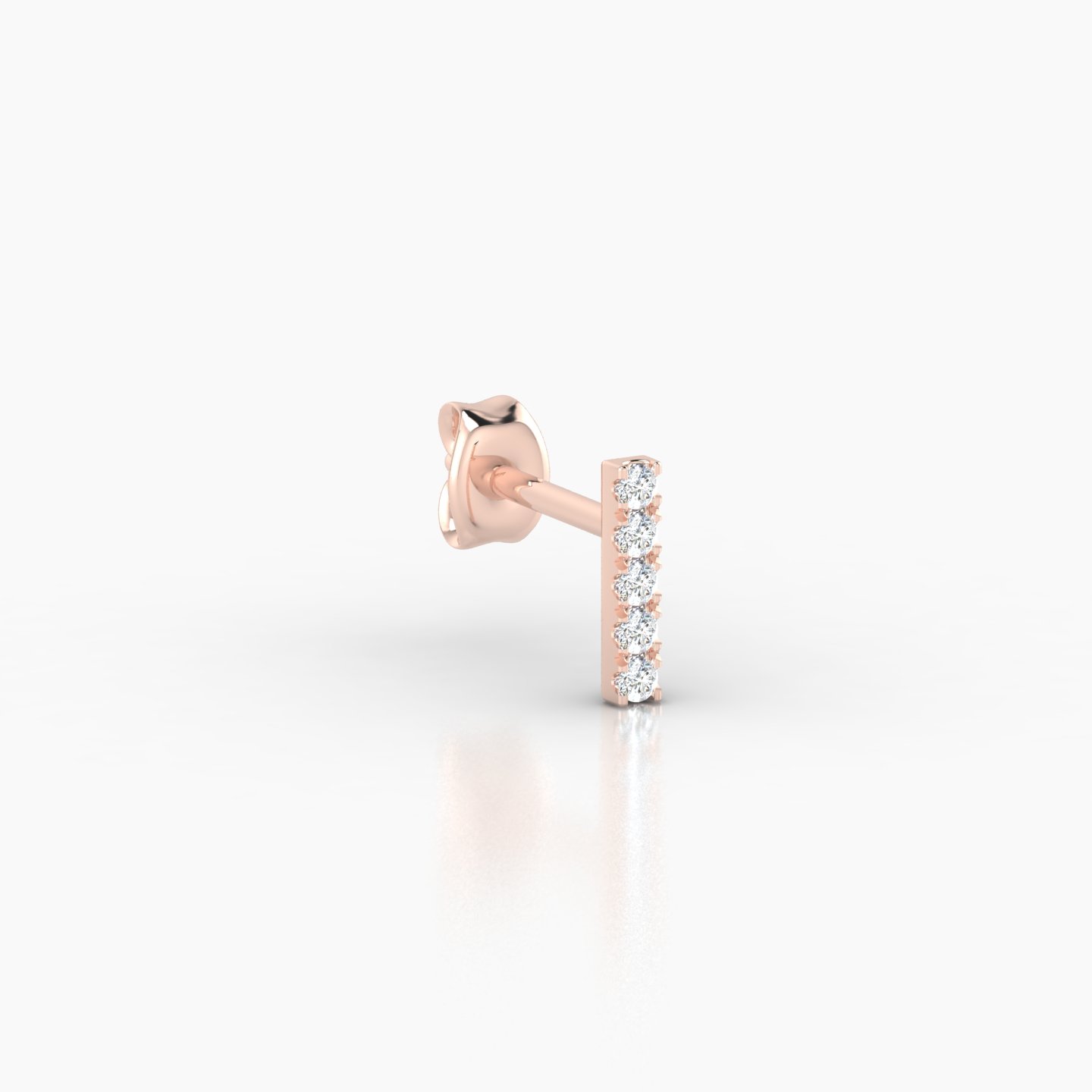 Gaia | 18k Rose Gold 6 mm Bar Diamond Earring