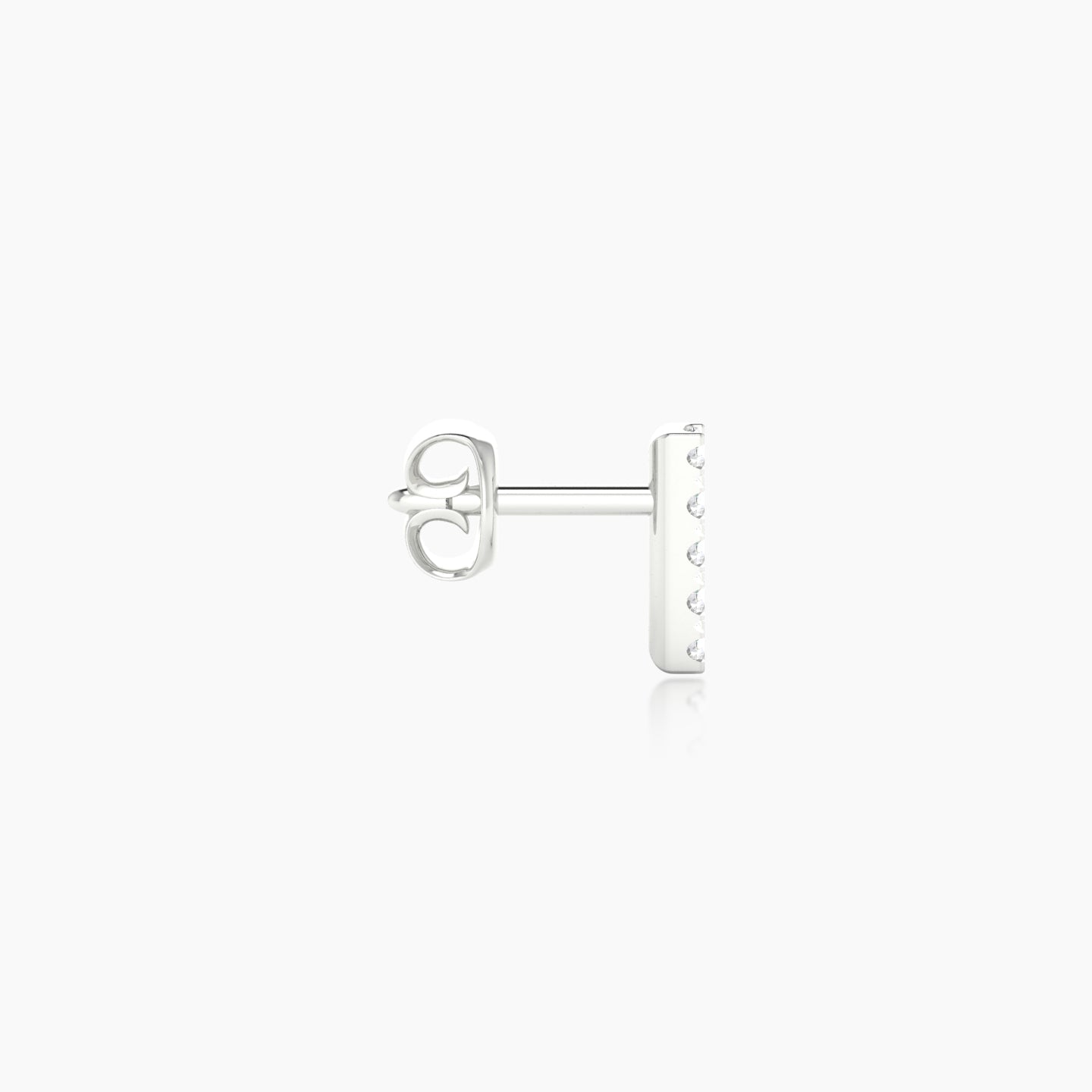 Gaia | 18k White Gold 6 mm Bar Diamond Earring
