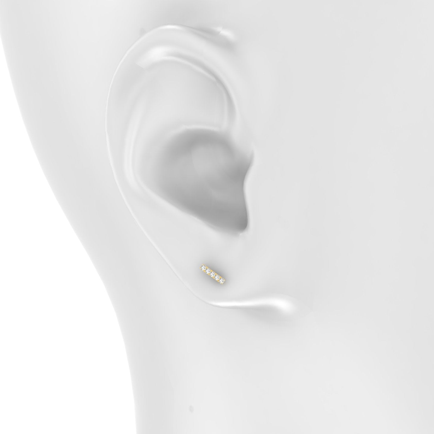 Gaia | 18k Yellow Gold 6 mm Bar Diamond Earring