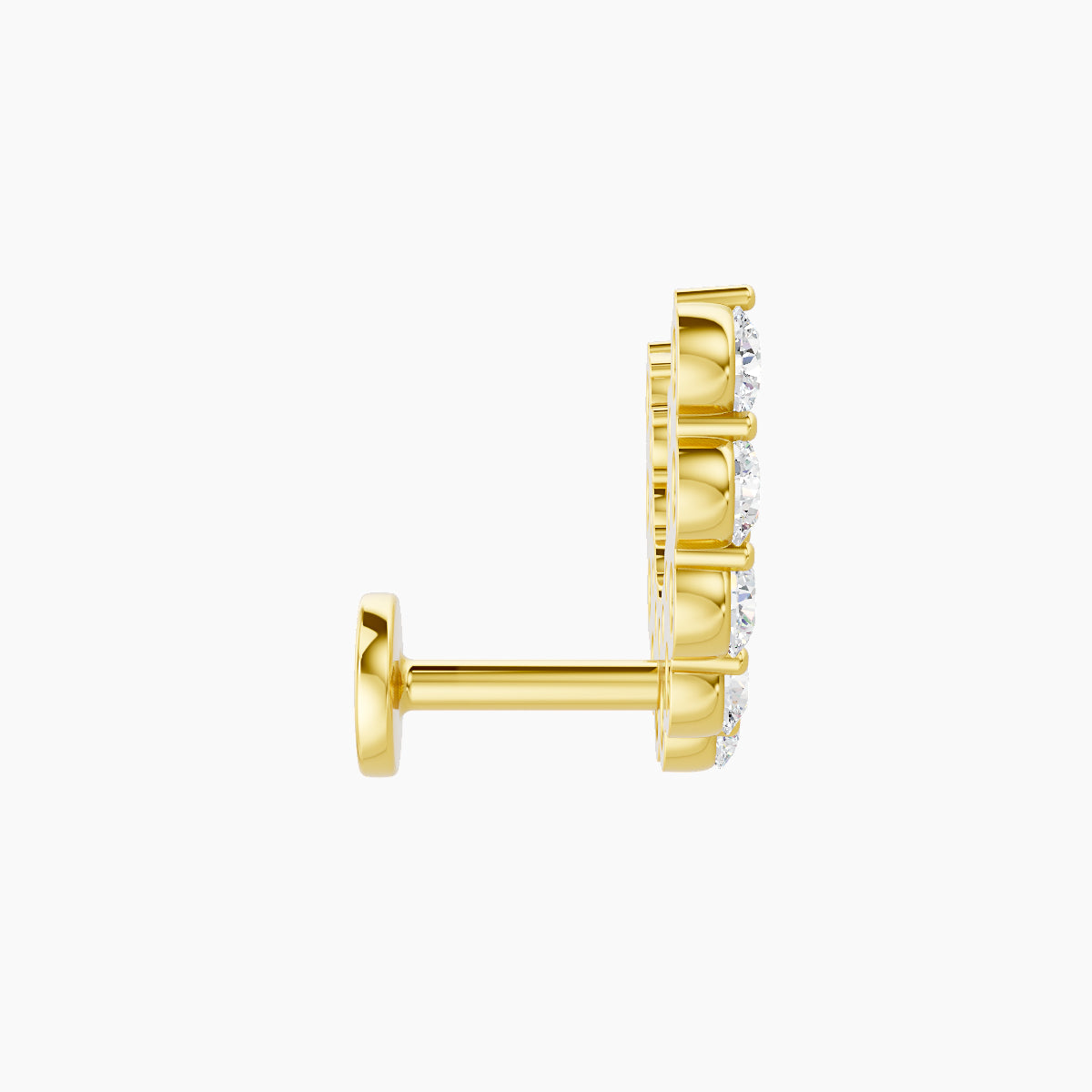 Galia | 18k Yellow Gold 5 mm Diamond Conch Piercing
