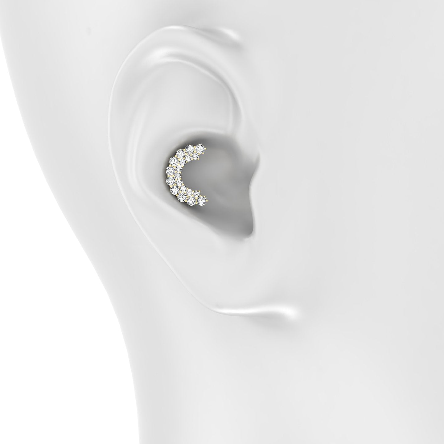 Galia | 18k Yellow Gold 5 mm Diamond Conch Piercing