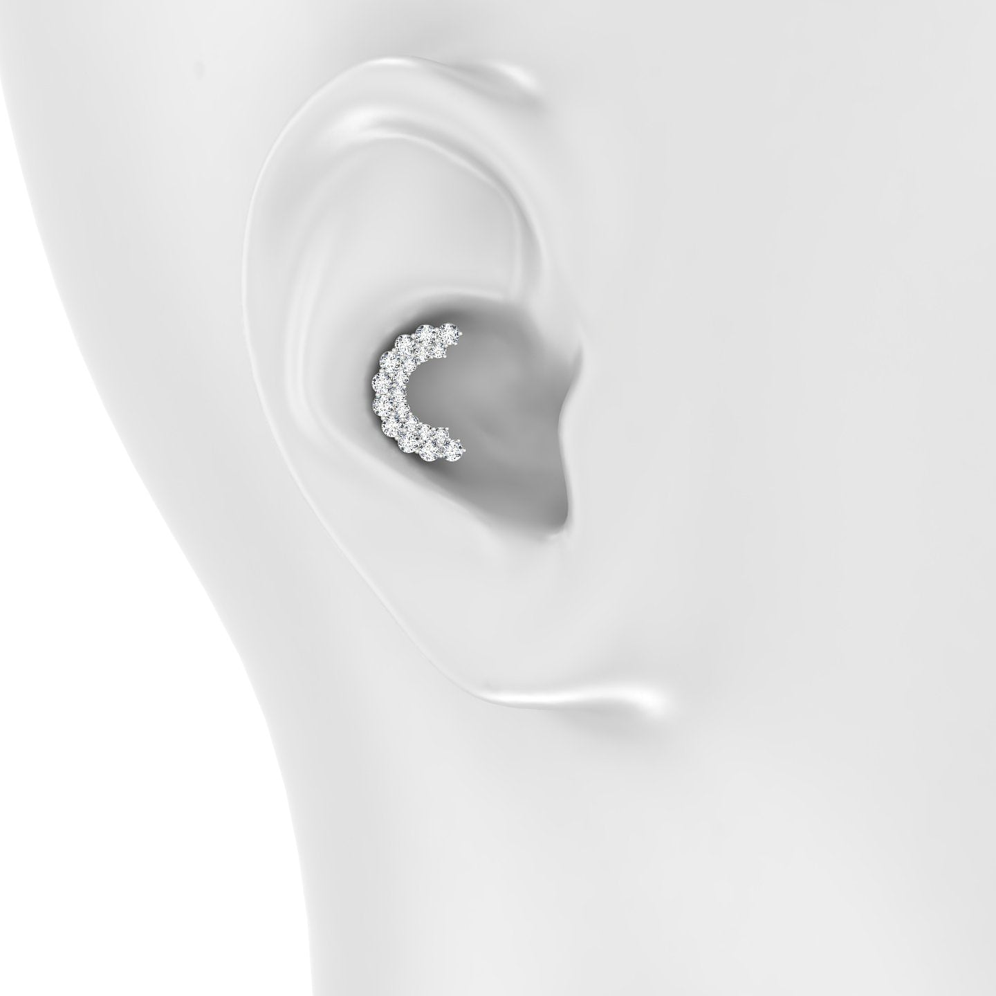 Galia | 18k White Gold 8 mm Diamond Conch Piercing