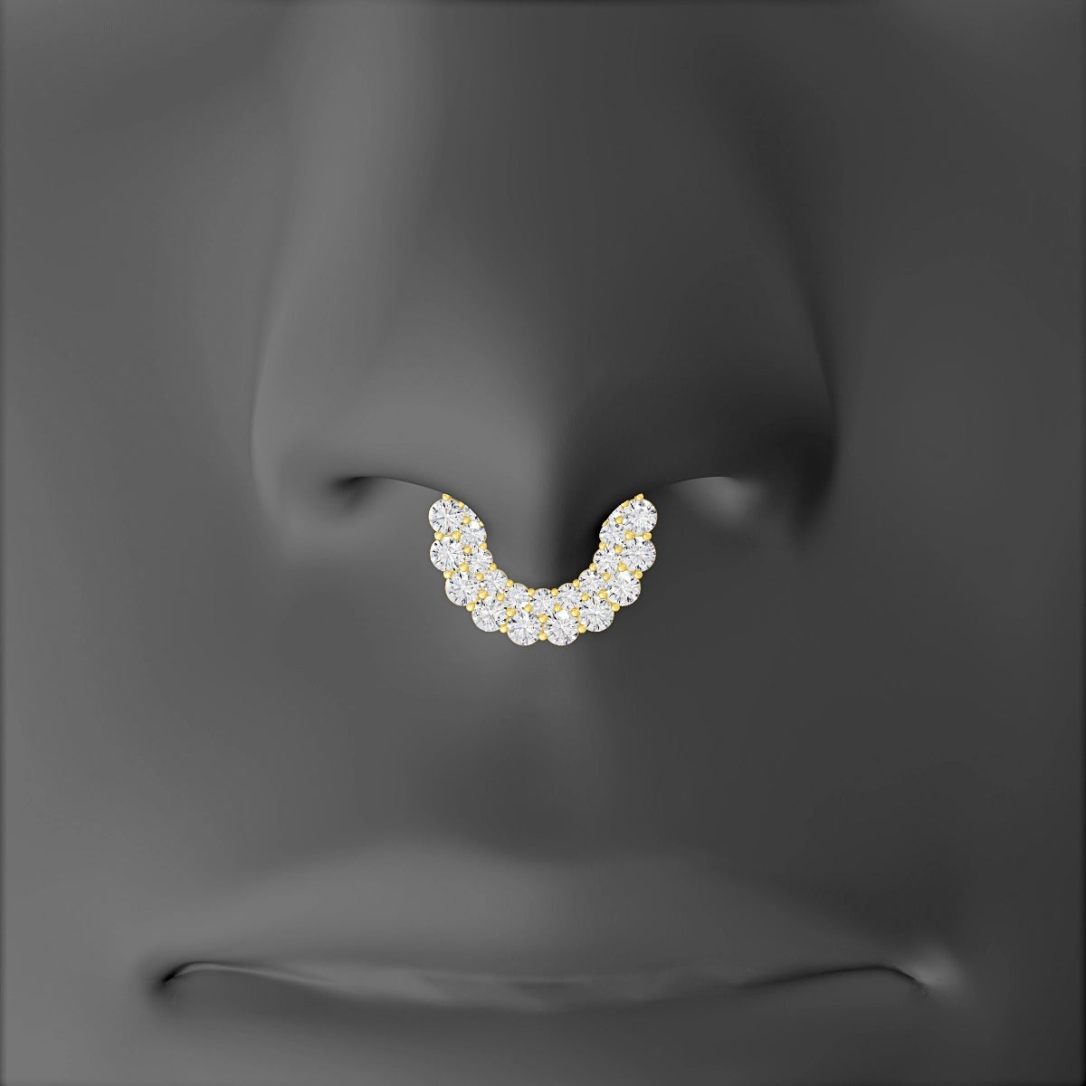 Galia | 18k Yellow Gold 6.5 mm Diamond Septum Piercing