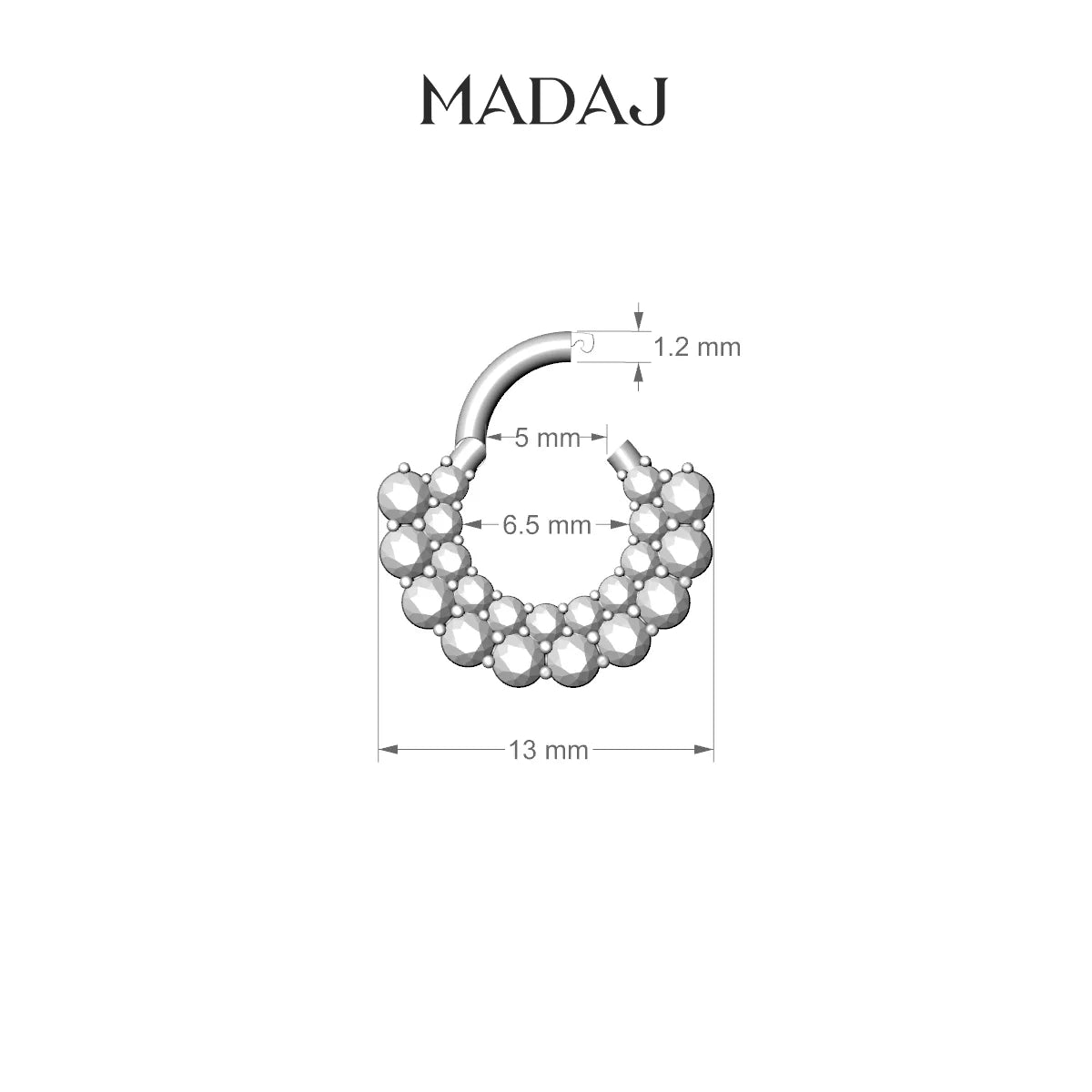 Galia | 18k Yellow Gold 6.5 mm Diamond Septum Piercing