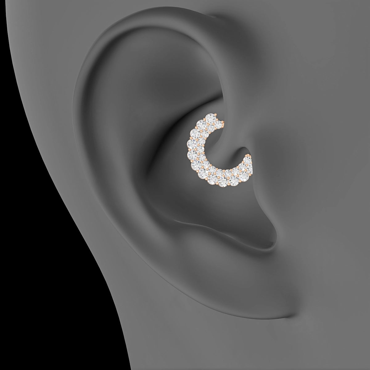 Galia | 18k Rose Gold 8 mm Diamond Daith Piercing