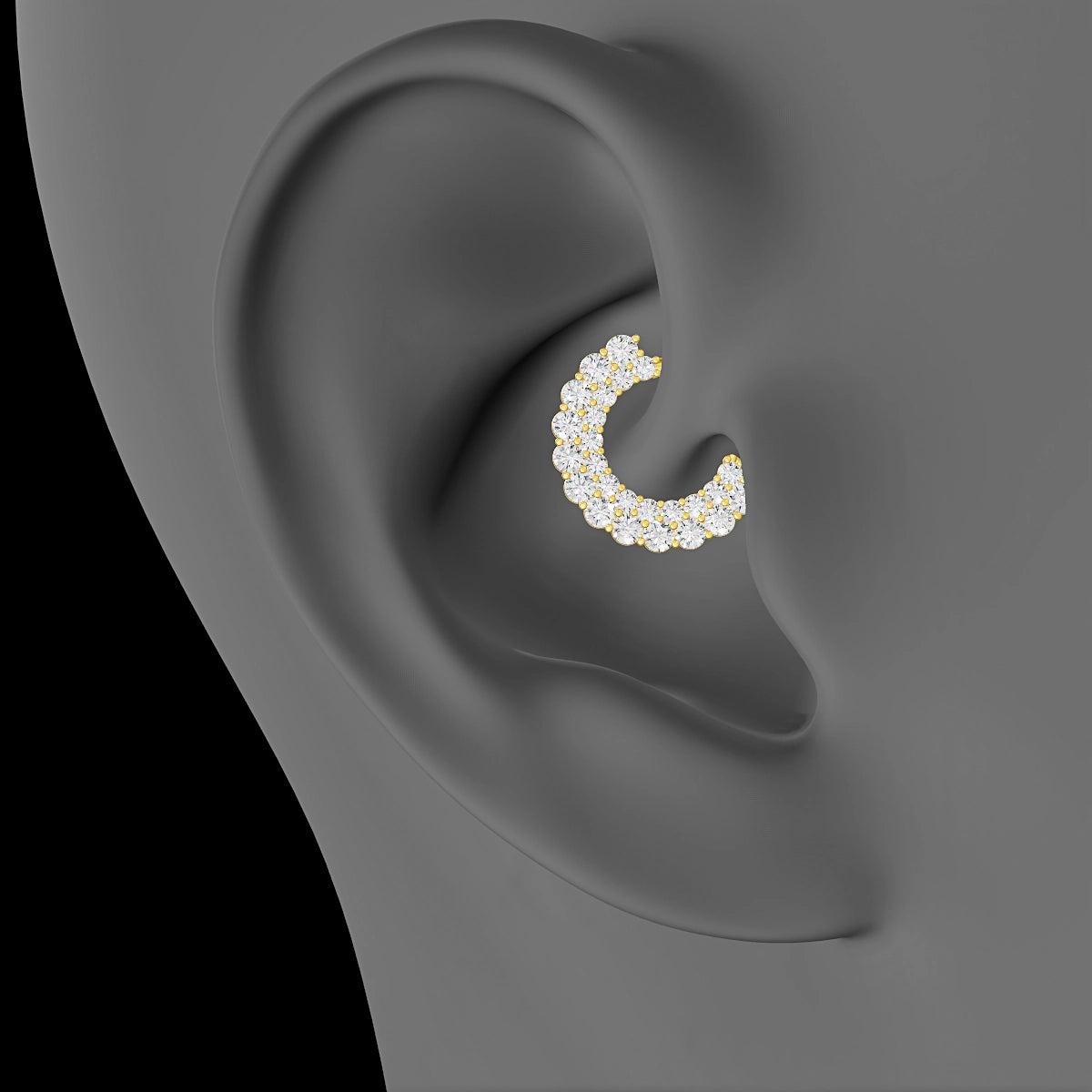 Galia | 18k Yellow Gold 8 mm Diamond Daith Piercing