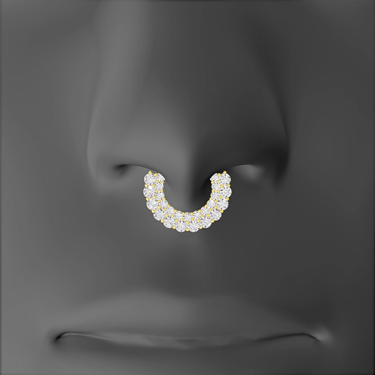 Galia | 18k Yellow Gold 8 mm Diamond Septum Piercing