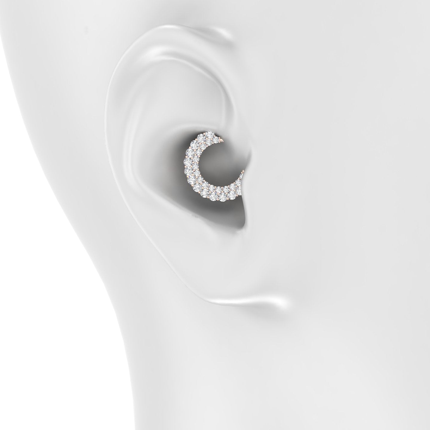 Galia | 18k Rose Gold 9.5 mm Diamond Daith Piercing