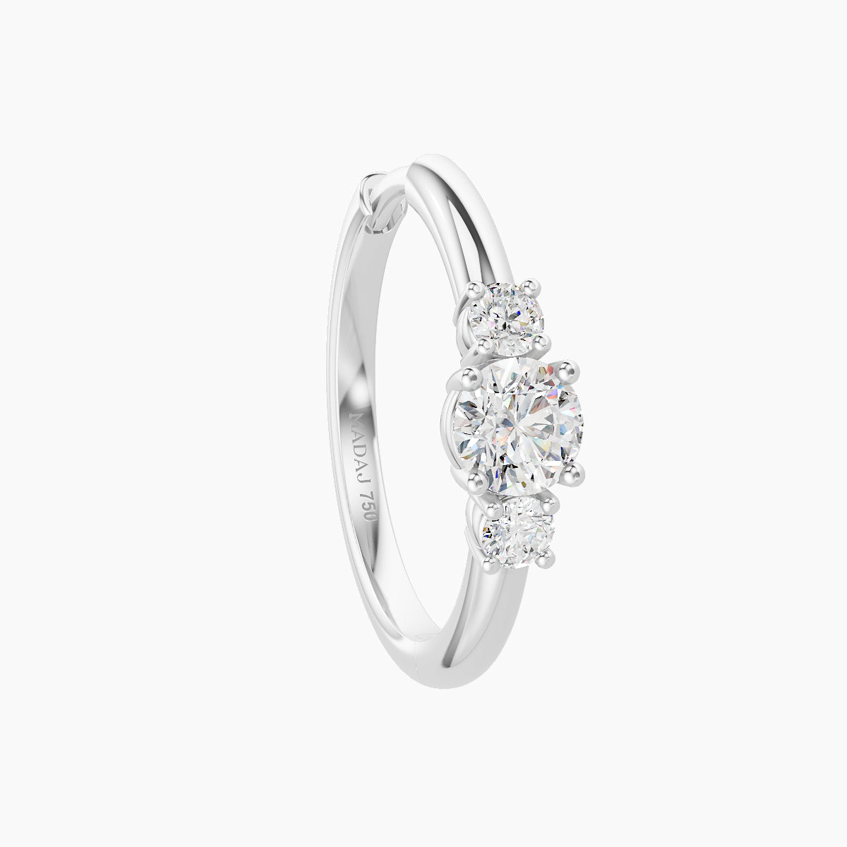 Grace | 18k White Gold 11 mm Trilogy Round Diamond Hoop Piercing