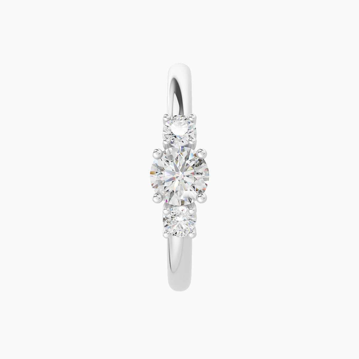 Grace | 18k White Gold 11 mm Trilogy Round Diamond Hoop Piercing