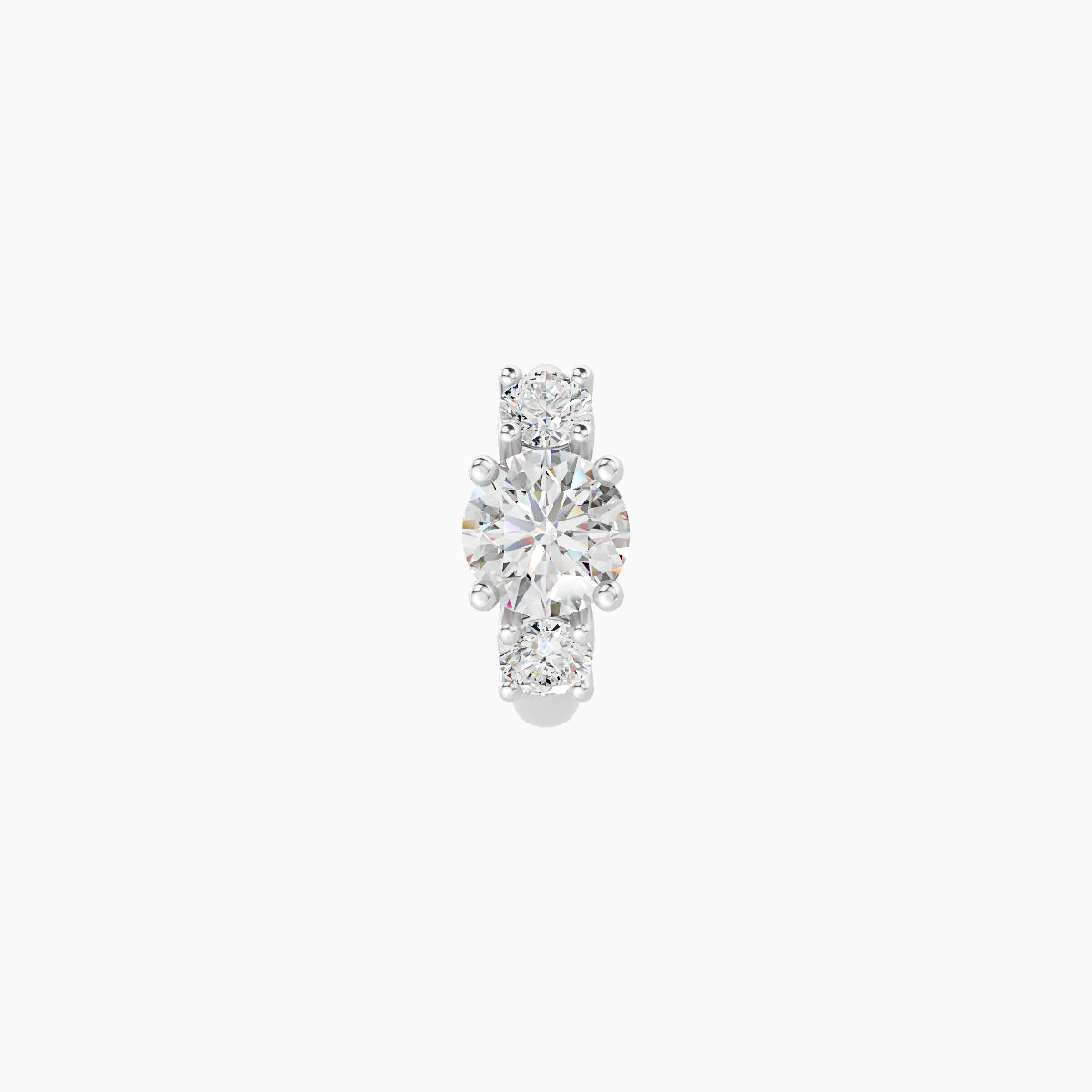 Grace | 18k White Gold 5 mm Trilogy Round Diamond Hoop Piercing