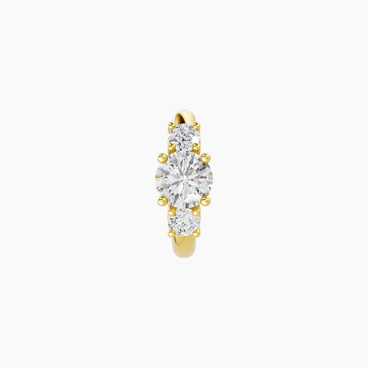 Grace | 18k Yellow Gold 6.5 mm Trilogy Round Diamond Nose Ring Piercing