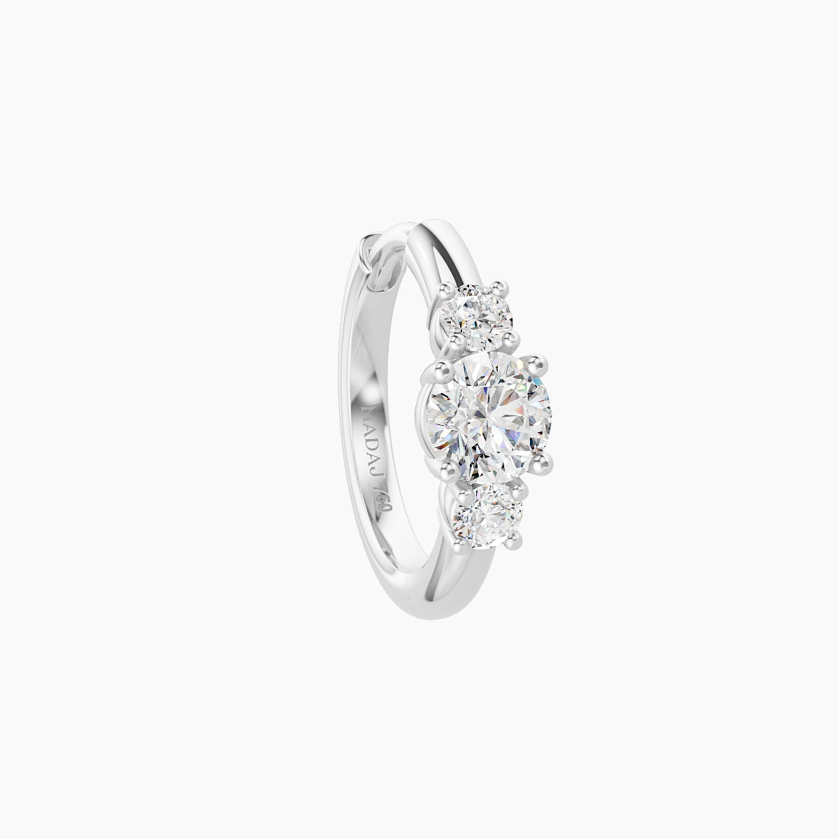 Grace | 18k White Gold 8 mm Trilogy Round Diamond Hoop Piercing