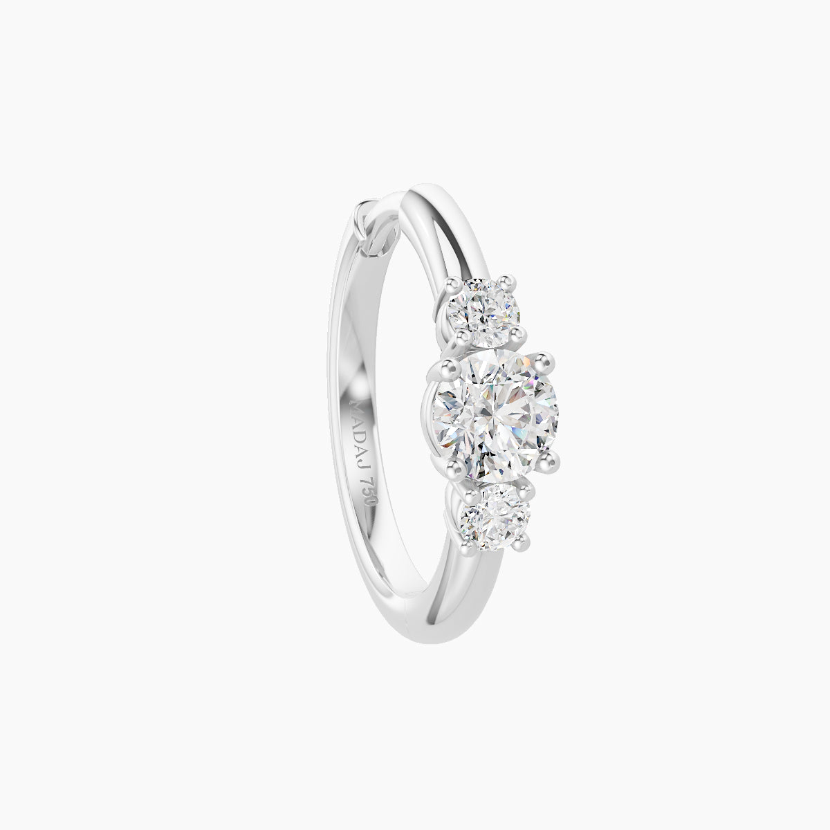 Grace | 18k White Gold 9.5 mm Trilogy Round Diamond Hoop Piercing