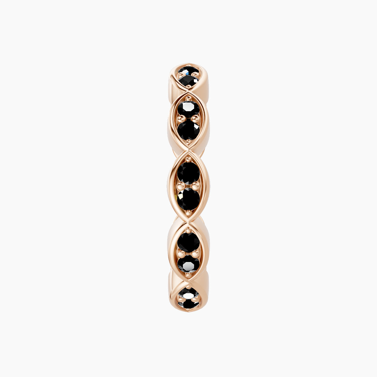 Hathor | 18k Rose Gold 11 mm Black Diamond Hoop Piercing