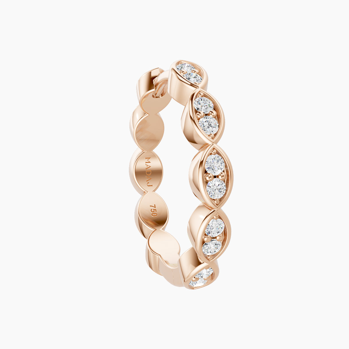 Hathor | 18k Rose Gold 11 mm Diamond Hoop Piercing