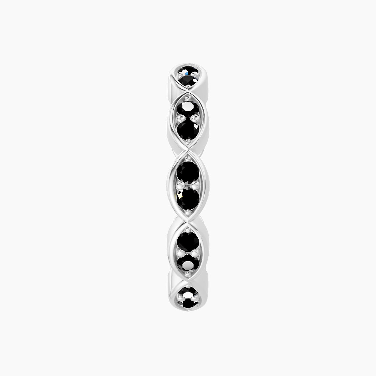 Hathor | 18k White Gold 11 mm Black Diamond Hoop Piercing