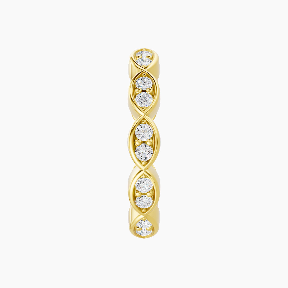 Hathor | 18k Yellow Gold 11 mm Diamond Hoop Piercing