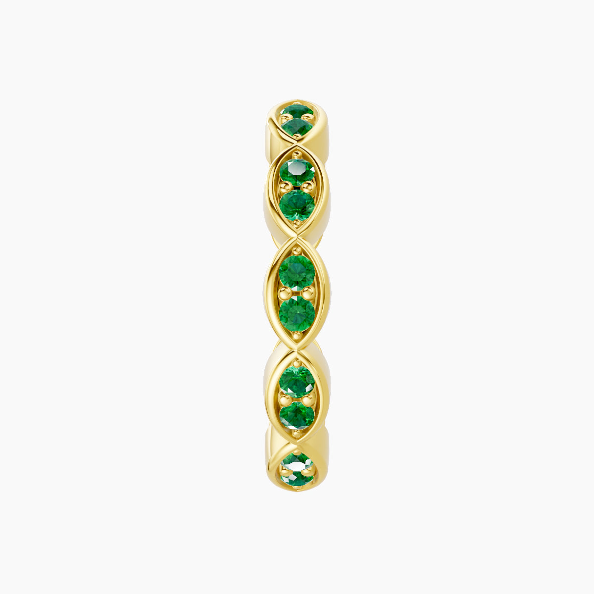 Hathor | 18k Yellow Gold 11 mm Emerald Hoop Piercing